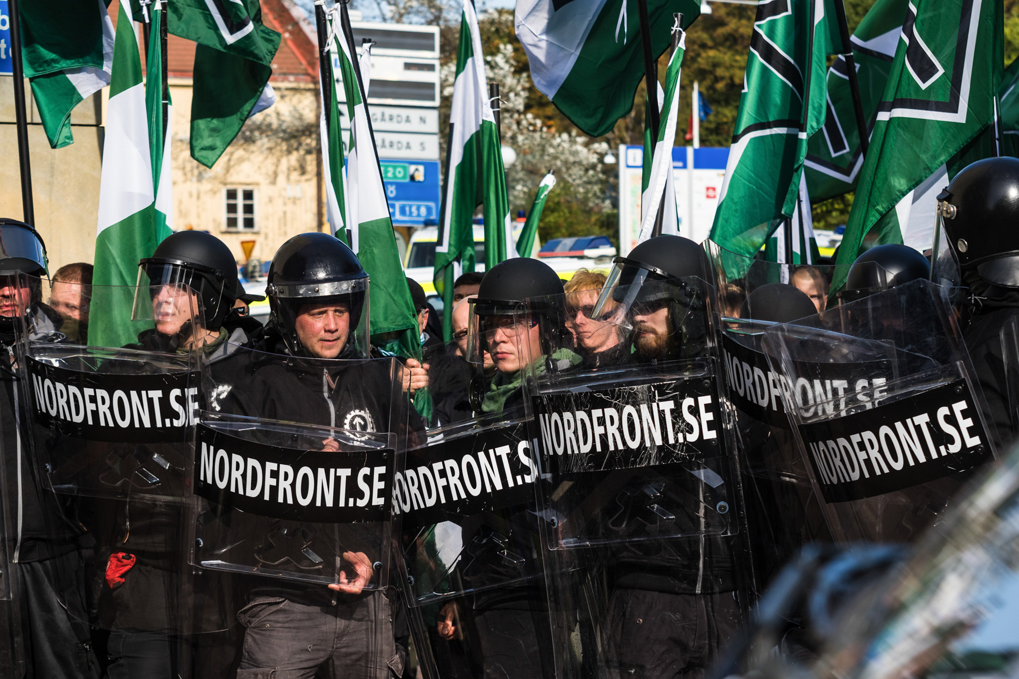 Nazis from NMR in Sweden at a march in Gothenburg.