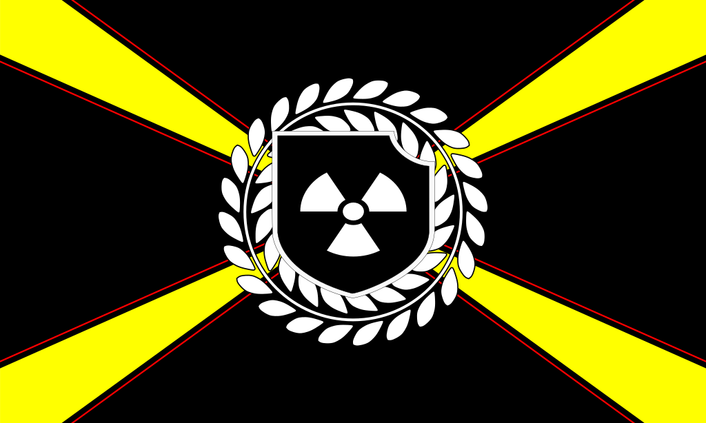 Sådan ser Atomwaffen Divisions flag ud.