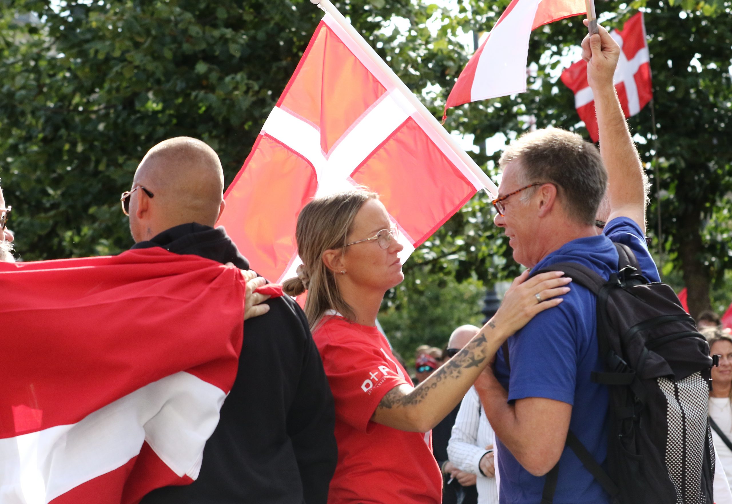 Thomas Telner (blå poloskjorte) på Kongens Nytorv.