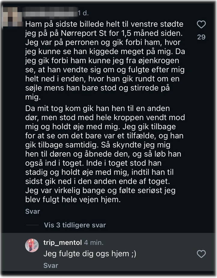 På Instagram bruger Simon Andersen dæknavnet trip_mentol, som han tidligere på ugen brugte til at skrive følgende kommentar på Redox’ Instagramside.