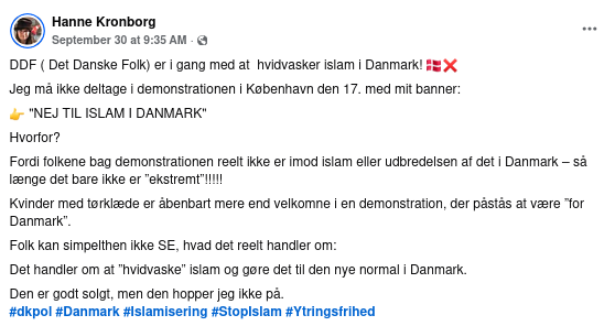 Hanne Kronborgs angreb på Det Danske Folk.