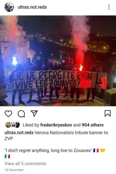 Støtteopslag for fascistgruppen ZVP.