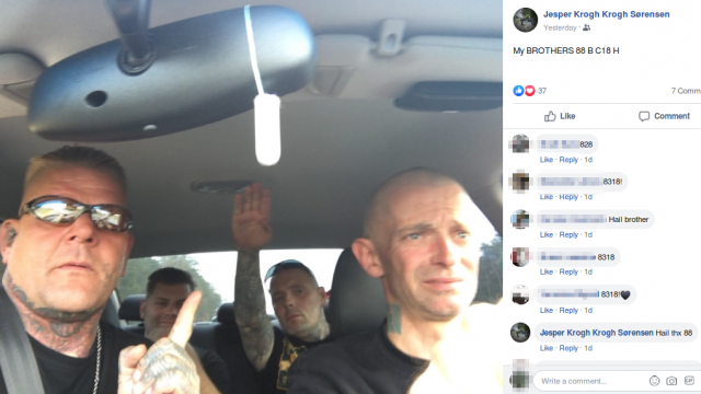 I 2019 deler Jesper Krogh Sørensen dette billede på Facebook. På billedet ses han heile. Screenshot.