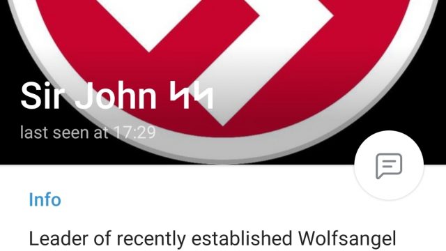 I 2023 bruger Jonatan Planck Jørgensen et hagekors som profilbillede på hans Telegram-profil.